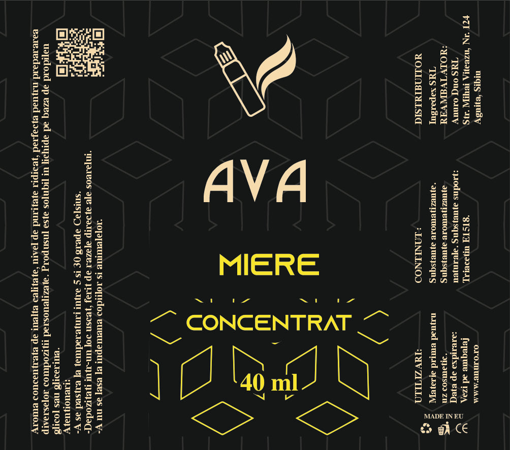 Aroma concentrată de miere  creata pentru a reda gustul dulce, floral și catifelat al mierii naturale.